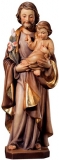 Wood Sculpture Saint Joseph with Lily coloured - Dolfi