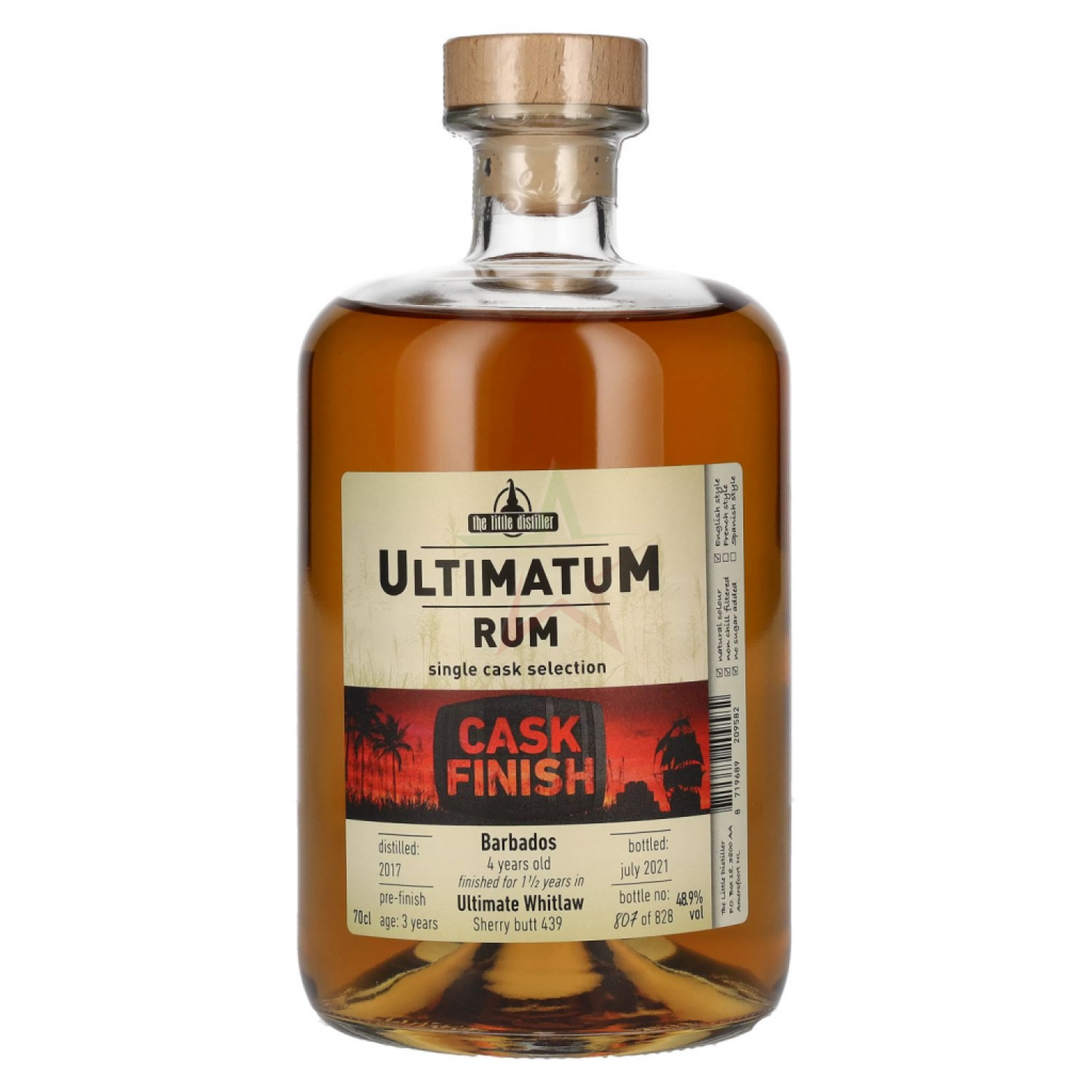UltimatuM Rum 4 Years Old CASK FINISH Barbados 48.9 % 0,70 lt. - H&H Shop