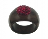 Wooden Ring with Swarovski Crystals Ruby - Dolfi