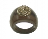 Wooden Ring with Swarovski Crystals Gold - Dolfi
