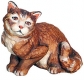 Sitzende Katze Krippenfigur Matteo - Dolfi Holzkrippen