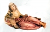 Lying Sheperd with goat Nativity Matteo - Dolfi Carvings