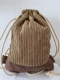 Bag backpack with corduroy fabric 33 x 44 cm - dark beige